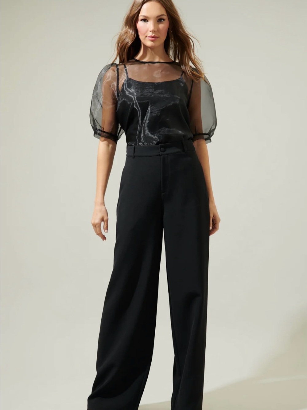 Sugarlips Sabrina Organza Bow Puff Sleeve Top - Picture 2 of 4